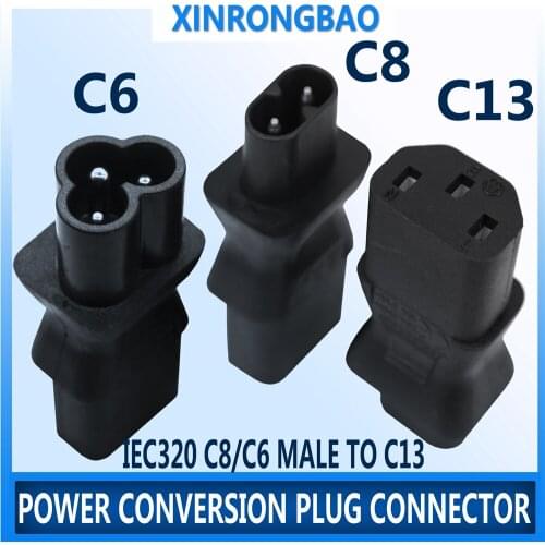 IEC 320 C13 to IEC C8,IEC 2 Pin female to 3 Pin male micky power adapter C13 to c6 TO C13 3 Pin The power adapter plug 10A 250V