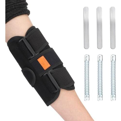 Adjustable Arm Elbow Support Wrap 3 Spring Stabilizer Metal Splints Tennis Sports Elbow Injury Pain Relief Protector Elbow Brace