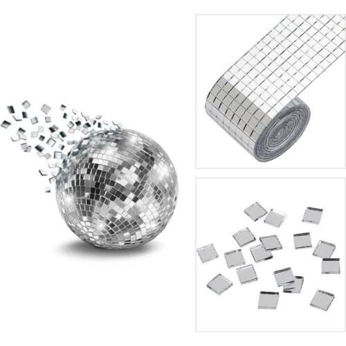 Chzimade Self-Adhesive Glass Mini Square Mirrors Mosaic Tiles DIY For Bathroom Handmade Wholesale Decoration Home Crafts