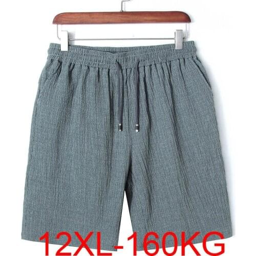 Mens Big Shorts Plus Size 10XL 11XL 12XL Summer Linen Large Shorts