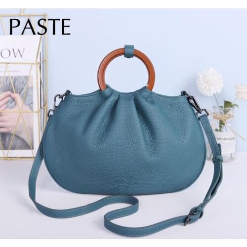 2021 Ruched Large Cloud Tote Bag Pink White Natural Cowhide Leather Womens Handbag Round Handle Female Shoulder Bag 32cm