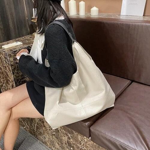 High Quality PU Leather Hand Bags For Women 2020 Simple Solid Color Shoulder Handbags Female Travel bags Ladies Shoulder Bags