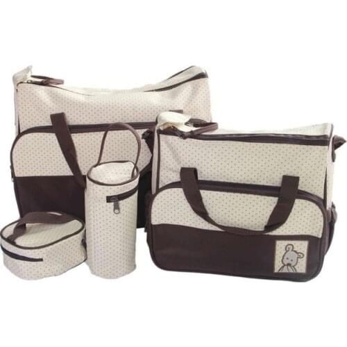 High Quality Babies Bags Fashion Nappy Changing Bag Multifunctional Double-Shoulder Cross-Body 5 Piece Set Baby Diaper Bags