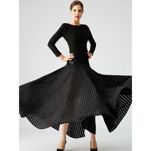 2021 Golden Velvet Ballroom Dance Dress Costumes Suit For Women