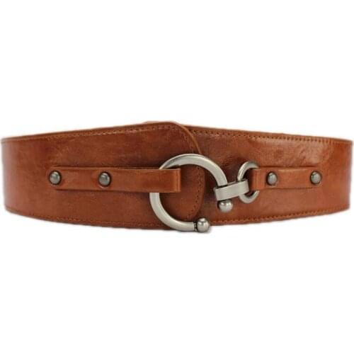 New Fashion Belt Womens Decorate Elastic Belt Wide Stretch PU Leather belts Girl Ceinture Black brown Womans Belts SHIERXI