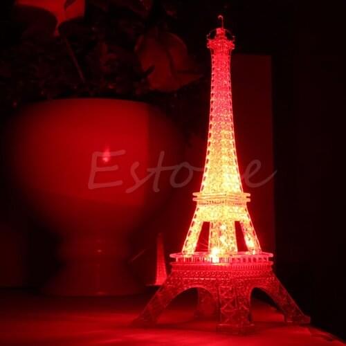 1Pc Lovely Eiffel Tower Night Light Luminaria Cute LED Art Deco Lamp Desk Bedroom Decor Small Luminaria Mesa Lighting