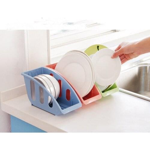 1PC New Multifunctional Plastic Bowl Dish pan cover cabinet storage Rack Kitchen organizer accessories OK 0379