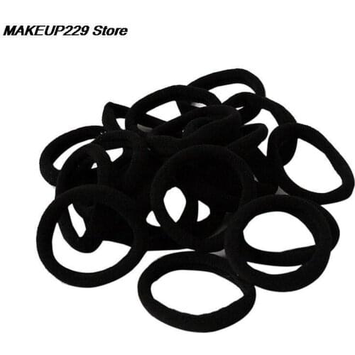 10Pcs/lot Elastic Hair Ties Bands Rope Ponytail Holders Headband Scrunchie Styling Accessories Black Elastic Rope Ring Hairband
