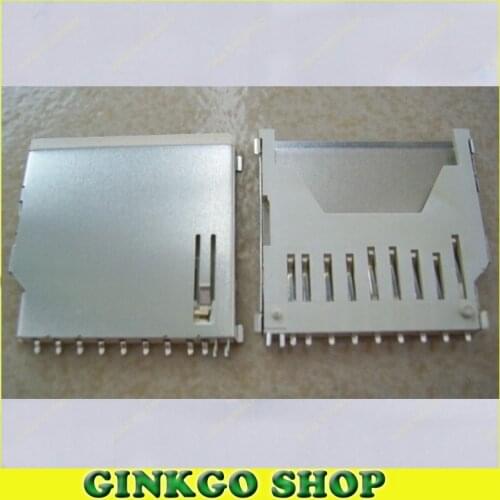 100pcs/lot Big Large 11P 11-Pin SD card holder connector Slot SD Memory card Sockect holder Copper material