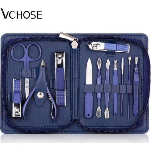 12 in1 Manicure Set Nail Clippers Stainless Steel Nail Cutter Care Grooming Kit Portable Nail Clipper Pedicure Makeup Tools