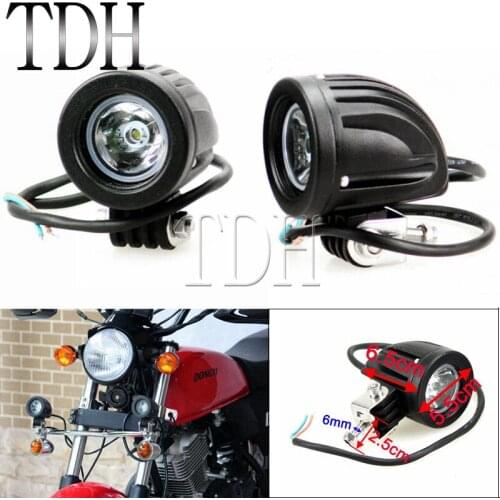 2x Black Aluminum Universal Motorcycle Round LED Headlight Driving Passing Fog Spot Light for Dirt Bike ATV Scooter