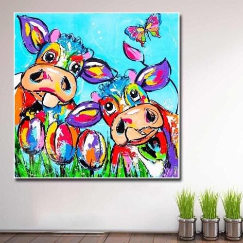 5D Diy diamond painting cross stitch Color cartoon Cow Chicken picture diamond embroidery animal diamond mosaic Home Decoration