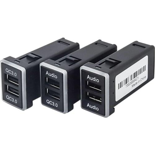 1PC Quick Charge Car Charger Dual QC3.0 USB Interface Socket Fast Car Charger Use for Toyota Levin 14-18