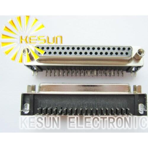 FREE SHIPPING 50pcs/lot DR37 37P 37Pin Female Serial PCB Standard Right Angle D-Sub Connector