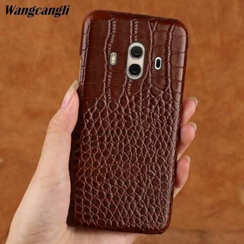 Brand phone case for Huawei P20 lite Crocodile pattern Genuine Leather Phone Case For Huawei Series Half Pack Phone Case
