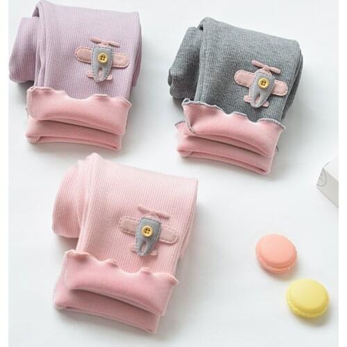 Girls trousers spring and autumn new pants thick velvet leggings children pants