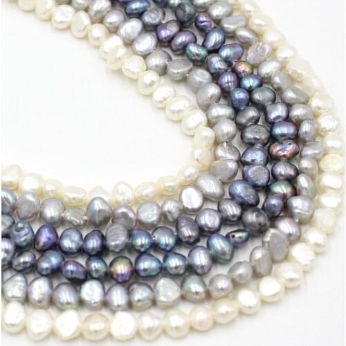 3-5mm Irregular Natural White Grey Black Freshwater Loose Pearl Beads for Jewelry Making DIY Bracelet Necklace Jewellery 15Inch