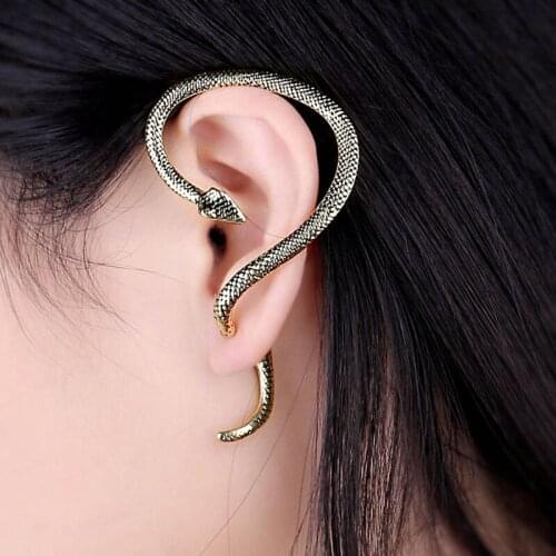 1 Piece New Fashion Punk Style Twining Snake Shape Earrings Stud Cuff Earrings For Women Style Jewelry