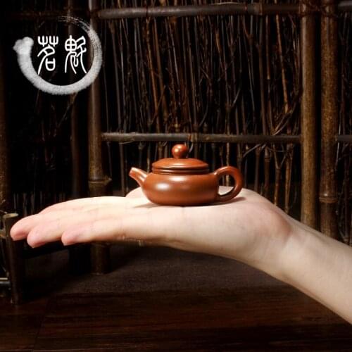 Purple Kung Fu teapot Mini Small Double Red Handle Ears Heat-Resisting Glass Teapot Water Coffee Tea Pot with infuser & Lid