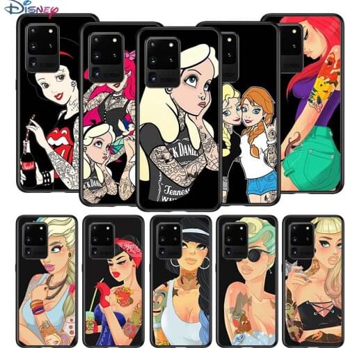Tattoo Princess for Samsung S20 FE Ultra Plus A91 A81 A71 A51 A41 A31 A21S A72 A52 A42 A02S Soft Black Phone Case