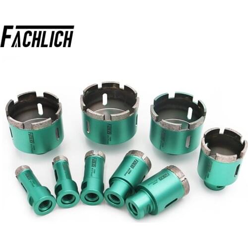 FACHLICH 1pc Dia 20-75mm Welded Diamond Drilling Core Bits Cutter Wet M14 Thread Hole Saw for Granite Hard Stone Marble