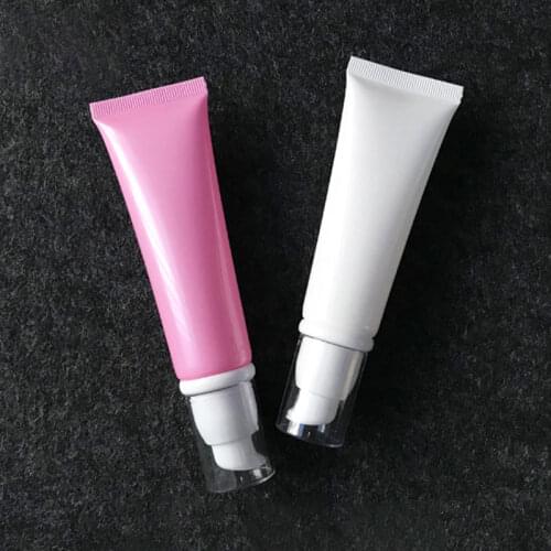 Cosmetic Tube Empty lip Gloss Tubes Travel Bottle 50ml Pink Squeeze Soft Tube 50g White Hand Cream Packaging Pump Bottle 50pcs