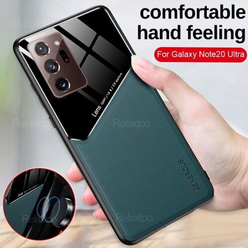 Leather magnetic car texture case for Samsung Galaxy Note 20 Ultra bumper Holder cover for samsung Note 20Ultra Note20 coque