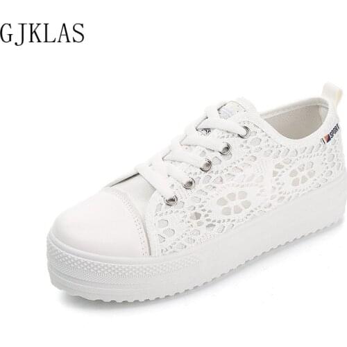 Platform Sneakers Shoes Women Fashion Lace Shoe White Platform Shoes Woman Breathable Large Size 42 Casual Platforms Sneaker