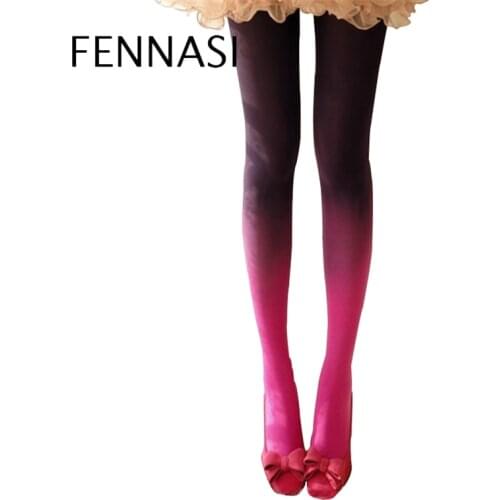 FENNASI Gradient Color Leggings Sexy Lady Fashion Slim Leggings Nylon Women Casual Supple Elasticity Female Leggings