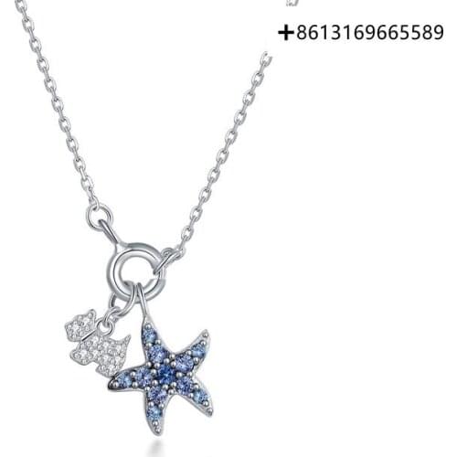 Fashion boutique S925 silver mermaid series silver sea shell necklace clavicle chain