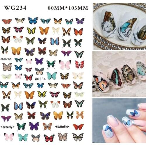 Nail Sticker for Nails Tips Beauty Nail Art Decals Elegant Butterflies Nails Art Manicure Back Glue Decal Decorations Nail Art