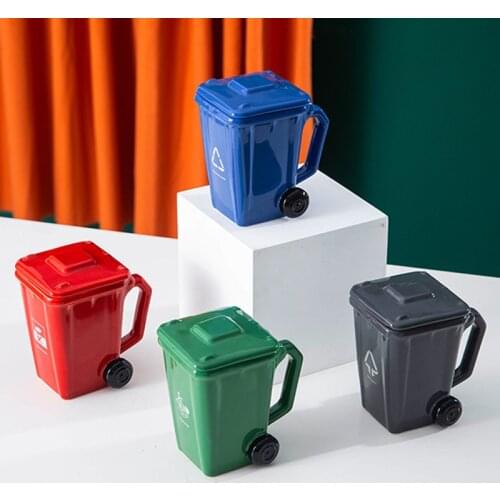 2021 New 3D Garbage Can Ceramic Mug With Handle Creative 400ml Coffee Tea Milk Ice Cream Cup for Home Office Dinkware