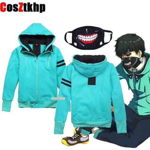 2021 New Anime Tokyo Ghoul Kaneki Ken Cosplay Sweatshirt Hoodies Unisex Casual Hooded Fashion Jacket Women Halloween Costume