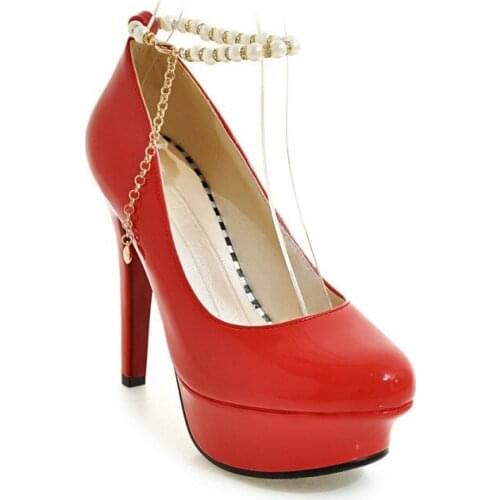 18 years of age season new sexy stilettos ultra-high with shallow mouth beaded 43 wedding shoe size code 32-1826