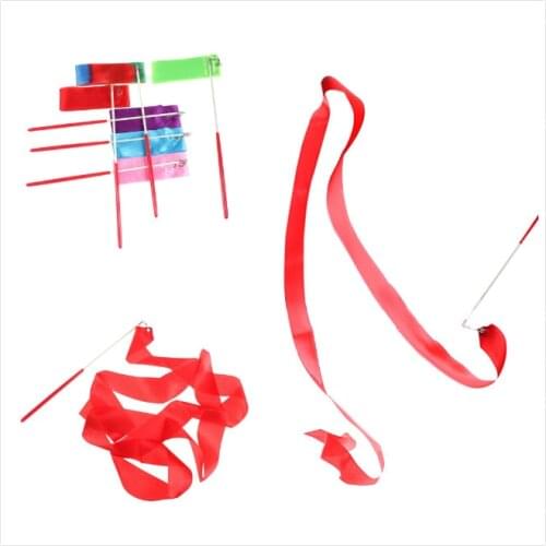 Colorful 2M Art Gymnastic Ballet Streamer Twirling Rod Stick For Gym Training Professional Gym Ribbons Dance Ribbon Rhythmic