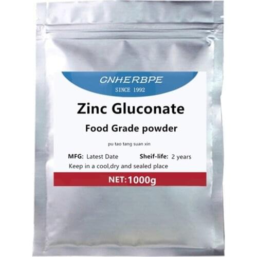 50g-1000g Food Grade Natural Zinc Gluconate Powder,Pu TaoTang Suan Xin,Antioxidant Nutrients,Supports Skeletal and Immune Health