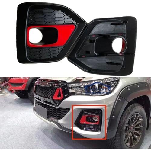 FIT FOR HILUX ROCCO PICKUP CAR FRONT MASK BUMPER COVER 2018 2019 PICKUP CAR EXTERIOR AUTO ACCESSORIES FOG LAMP COVER BUMPER