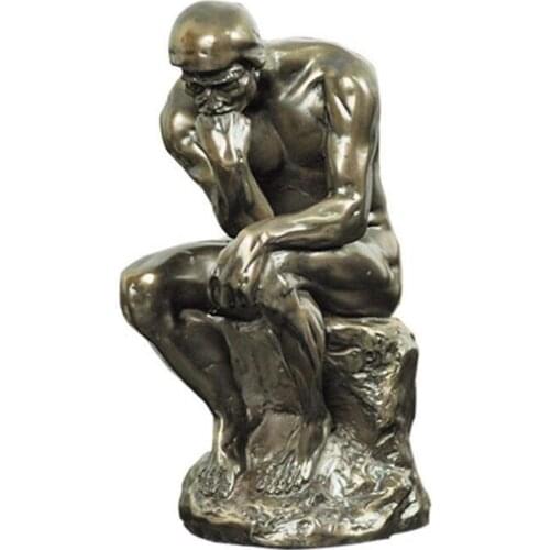Resin meditator thinking artwork crafts home sculpture bronze figure creative decoration