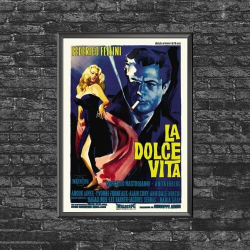La Dolce Vita - Fellini 60s Cinema Movie Poster Wall Painting Home Decoration (No Frame)