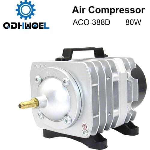 QDHWOEL 80W Air Compressor Electrical Magnetic Air Pump for CO2 Laser Engraving Cutting Machine ACO-388D