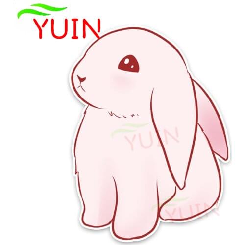 Pink Animal Rabbit Cute Car Sticker Fashion Decoration PVC Motorcycle Cars Accessories Waterproof Sunscreen Decal 14*10cm