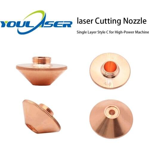 Penta Laser Cutting Nozzles Single Layer Style C for High-Power Machine D28 M11 H15mm Caliber 3.5-6.0mm for Fiber Laser