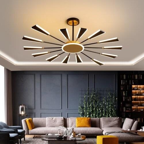 Modern LED Ceiling Chandelier Fixtures Kitchen Lights For Dining Living Room Decor Lamps With APP RC Remote Dimmable