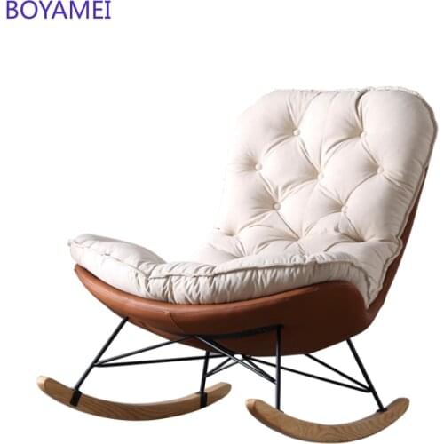Light luxury rocking chair recliner adult home single sofa Nordic living room lazy sofa bedroom balcony lounge chair