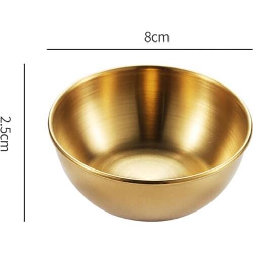 Seasoning Dish Round Rust-proof Stainless Steel Household Small Metal Sauce Plate restaurant for Home