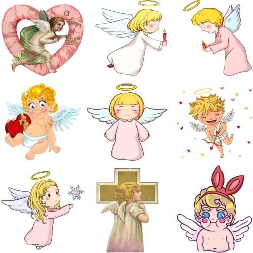 Iron on Transfer for Clothing Thermoadhesive Patches Stickers Diy Angel Patch Textile Vinyl Stripes Thermotransfer for Dress C