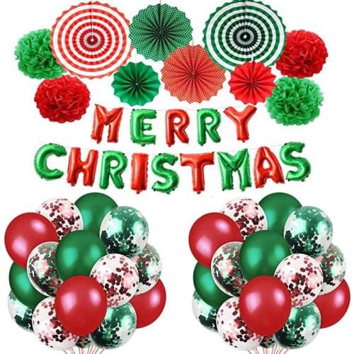 Merry Christmas Balloons Decoration Kit,Christmas Foil Balloons Christmas Decorations Supplies Xmas Santa Party Ceiling Hangings