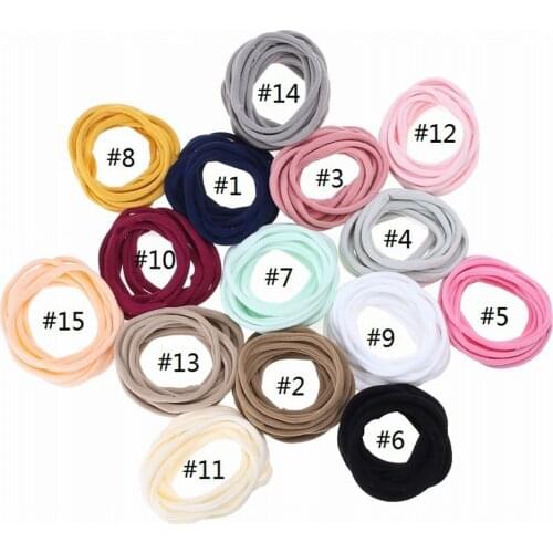1000pcs/lot 2020 Super Soft Headbands Traceless Girls Stretchy Thin Skinny Nylon For Baby Kids Base Headband Hair Accessories