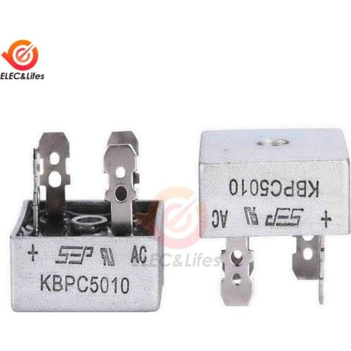 2Pcs KBPC5010 50A 1000V Diode Bridge Rectifier kpbc5010 power rectifier diode Electronic Components