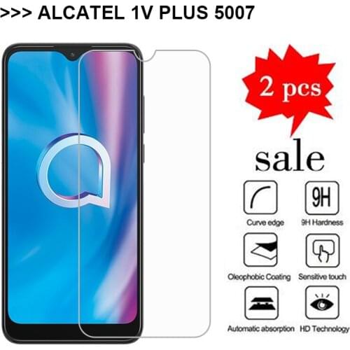 2PCS 1V Plus Tempered Glass 9H Ultra Clear Thin Front Phone Films Screen Protector For Alcatel 1V Plus 5007 Pelicula De Vidrio